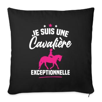 Je suis une cavalière exceptionnelle - Housse de coussin décorative 45 x 45 cm - noir - Devant