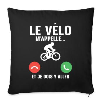 Le vélo m'appelle - Housse de coussin décorative 45 x 45 cm - noir - Devant