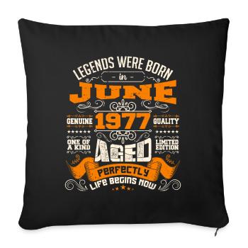 Legends were born in June 1977 | limited Edition - Housse de coussin décorative 45 x 45 cm - noir - Devant