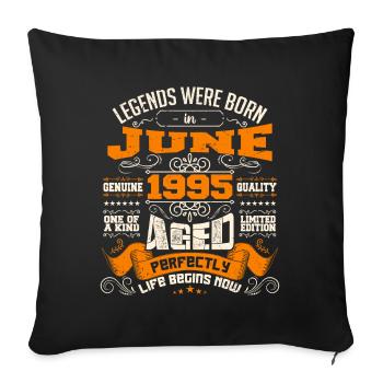 Legends were born in June 1995 | limited Edition - Housse de coussin décorative 45 x 45 cm - noir - Devant