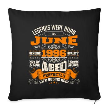 Legends were born in June 1996 | limited Edition - Housse de coussin décorative 45 x 45 cm - noir - Devant