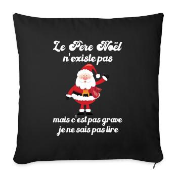 le père noël n'existe pas - Housse de coussin décorative 45 x 45 cm - noir - Devant
