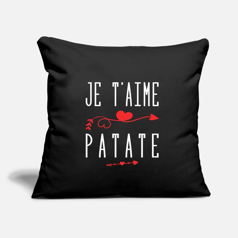 Je t'aime patate Housse de coussin décorative 45 x 45 cm