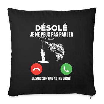 Je ne peux pas parler, je suis sur une autre ligne - Housse de coussin décorative 45 x 45 cm - noir - Devant