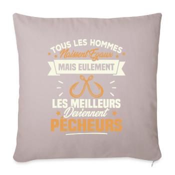 Les meilleurs hommes deviennent Pêcheurs - Housse de coussin décorative 45 x 45 cm - taupe clair - Devant