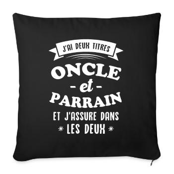Uncle and Godfather - Sofa pillowcase 17,3'' x 17,3'' (45 x 45 cm) - black - Front