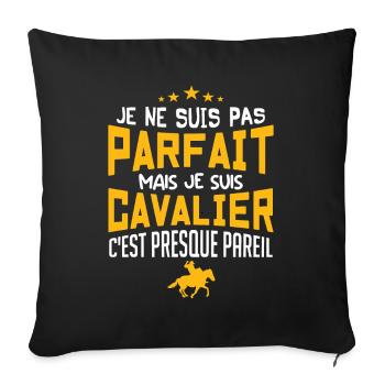 pas parfait mais cavalier - Housse de coussin décorative 45 x 45 cm - noir - Devant