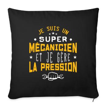 SUPER MÉCANICIENNE - Housse de coussin décorative 45 x 45 cm - noir - Devant