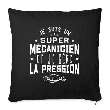 Super mécanicien | Cadeau humour - Housse de coussin décorative 45 x 45 cm - noir - Devant