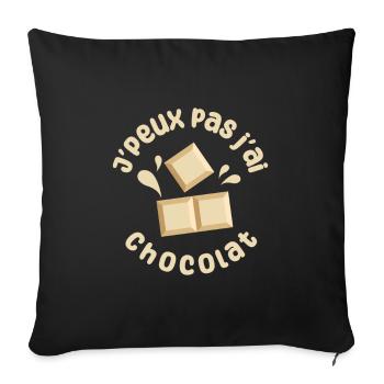 J'peux pas j'ai chocolat - Housse de coussin décorative 45 x 45 cm - noir - Devant