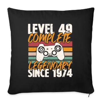Birthday Present, Level 49 Complete 1974 - Sofa pillowcase 17,3'' x 17,3'' (45 x 45 cm) - black - Front