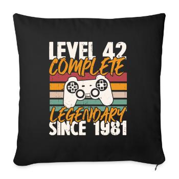Cadeau d'anniversaire, Niveau 42 complete 1981 - Housse de coussin décorative 45 x 45 cm - noir - Devant