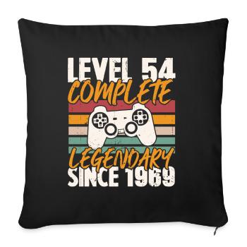 Birthday Present, Level 54 Complete 1969 - Sofa pillowcase 17,3'' x 17,3'' (45 x 45 cm) - black - Front