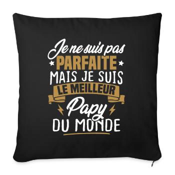 Pas parfaite mais le meilleur papy du monde - Housse de coussin décorative 45 x 45 cm - noir - Devant