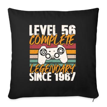 Cadeau d'anniversaire, Niveau 56 complete 1967 - Housse de coussin décorative 45 x 45 cm - noir - Devant