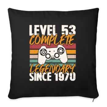 Cadeau d'anniversaire, Niveau 53 complete 1970 - Housse de coussin décorative 45 x 45 cm - noir - Devant