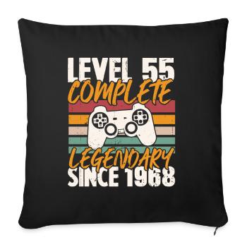 Cadeau d'anniversaire, Niveau 55 complete 1968 - Housse de coussin décorative 45 x 45 cm - noir - Devant