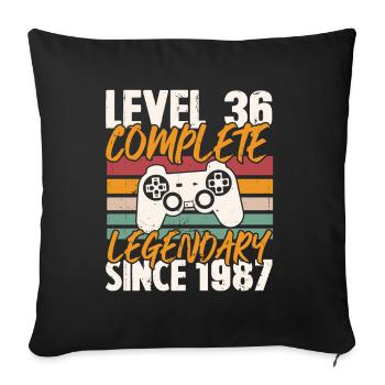Birthday Gift, Level 36 Complete 1987 - Sofa pillowcase 17,3'' x 17,3'' (45 x 45 cm) - black - Front