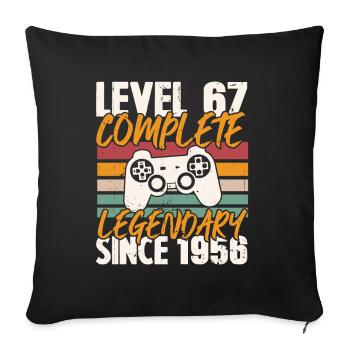 Birthday Present, Level 67 Complete 1956 - Sofa pillowcase 17,3'' x 17,3'' (45 x 45 cm) - black - Front