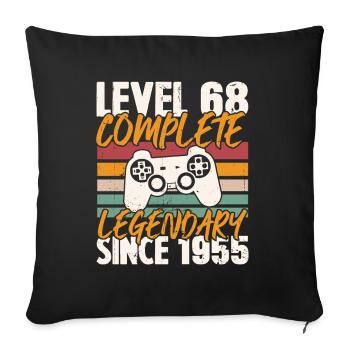 Birthday Present, Level 68 Complete 1955 - Sofa pillowcase 17,3'' x 17,3'' (45 x 45 cm) - black - Front