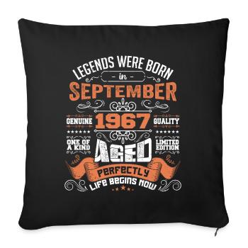 legends were born in September 1967 | gift ideas - Housse de coussin décorative 45 x 45 cm - noir - Devant