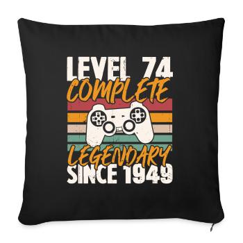 Birthday Present, Level 74 Complete 1949 - Sofa pillowcase 17,3'' x 17,3'' (45 x 45 cm) - black - Front