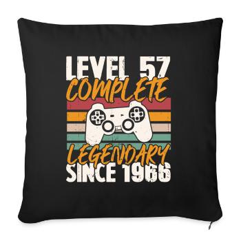 Cadeau d'anniversaire, Niveau 57 complete 1966 - Housse de coussin décorative 45 x 45 cm - noir - Devant