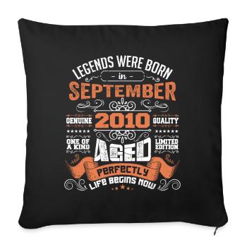 legends were born in September 2010 | gift ideas - Housse de coussin décorative 45 x 45 cm - noir - Devant