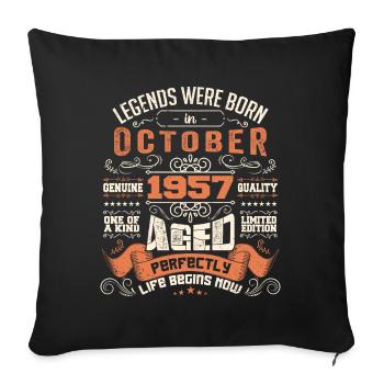legends were born in October 1957, Limited Edition - Housse de coussin décorative 45 x 45 cm - noir - Devant