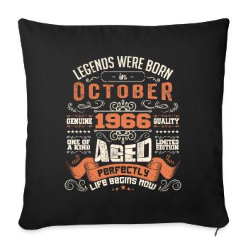 legends were born in October 1966, Limited Edition - Housse de coussin décorative 45 x 45 cm - noir - Devant