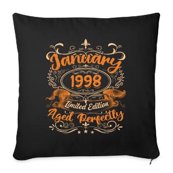 January 1998 | Aged Perfectly | Limited Edition - Housse de coussin décorative 45 x 45 cm - noir - Devant