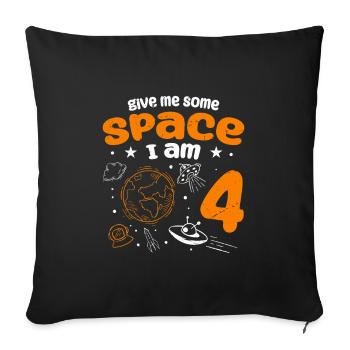 Gebt mir etwas Platz, ich bin 4 Astronauten - Sofakissenbezug 45 x 45 cm - Schwarz - Vorne