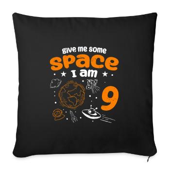 Give me some space, I'm 9 astronauts - Sofa pillowcase 17,3'' x 17,3'' (45 x 45 cm) - black - Front