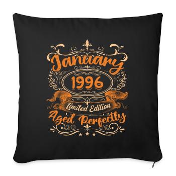 Januar 1996 | Perfekt gealtert | Limitierte Auflage - Sofakissenbezug 45 x 45 cm - Schwarz - Vorne