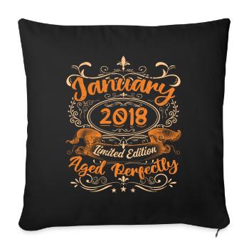 January 2018 | Aged Perfectly | Limited Edition - Housse de coussin décorative 45 x 45 cm - noir - Devant