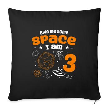 Gebt mir etwas Platz, ich bin 3 Astronauten - Sofakissenbezug 45 x 45 cm - Schwarz - Vorne