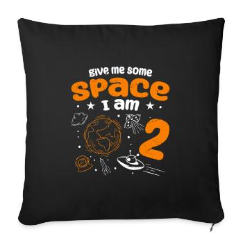 Gebt mir etwas Platz, ich bin 2 Astronauten - Sofakissenbezug 45 x 45 cm - Schwarz - Vorne