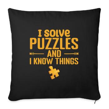 I solve Puzzles and I Know Things - Housse de coussin décorative 45 x 45 cm - noir - Devant