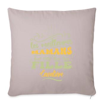 Meilleure Maman Avec Fille Cavalière - Housse de coussin décorative 45 x 45 cm - taupe clair - Devant