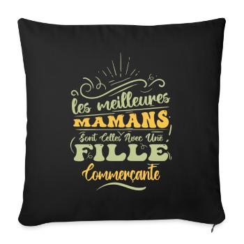 Meilleure Maman Avec Fille Commerçante - Housse de coussin décorative 45 x 45 cm - noir - Devant