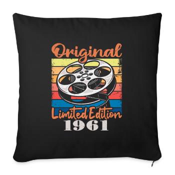 Original limited edition of 1961 - Sofa pillowcase 17,3'' x 17,3'' (45 x 45 cm) - black - Front