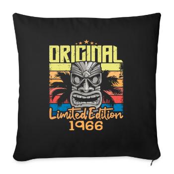 Légendes Sont Nées En 1966 Cadeau D'anniversaire - Housse de coussin décorative 45 x 45 cm - noir - Devant