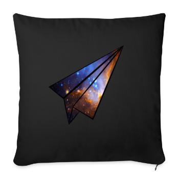 Paper Airplane Universe - Sofa pillowcase 17,3'' x 17,3'' (45 x 45 cm) - black - Front
