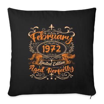 February 1972 | Aged Perfectly - Sofa pillowcase 17,3'' x 17,3'' (45 x 45 cm) - black - Front