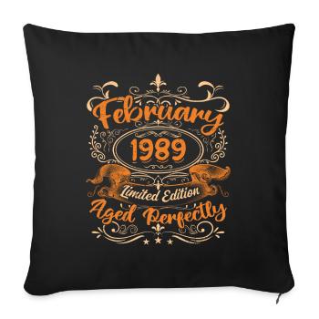 February 1989 | Aged Perfectly - Housse de coussin décorative 45 x 45 cm - noir - Devant