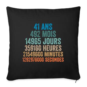 41 Ans Anniversaire - cadeau d'anniversaire - Housse de coussin décorative 45 x 45 cm - noir - Devant