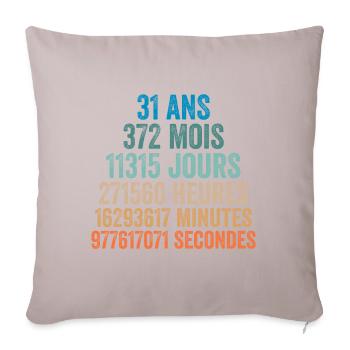 31 Ans Anniversaire - cadeau d'anniversaire - Housse de coussin décorative 45 x 45 cm - taupe clair - Devant