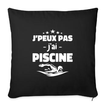 J'peux Pas J'ai Piscine - Housse de coussin décorative 45 x 45 cm - noir - Devant