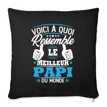 Voici à quoi ressemble le meilleur papi du monde - Housse de coussin décorative 45 x 45 cm - noir - Devant