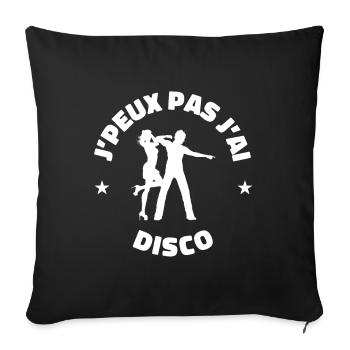 disco je peux pas j'ai disco danse - Housse de coussin décorative 45 x 45 cm - noir - Devant
